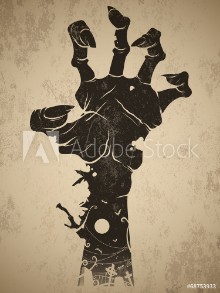 Afbeeldingen van Vintage halloween icon - zombie hand